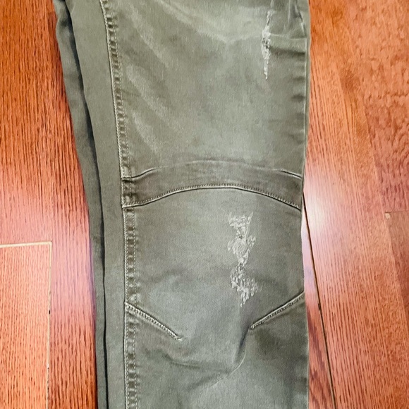 ZARA BASICS DENIM Skinny Olive Green Jeans 4 - Picture 8 of 8